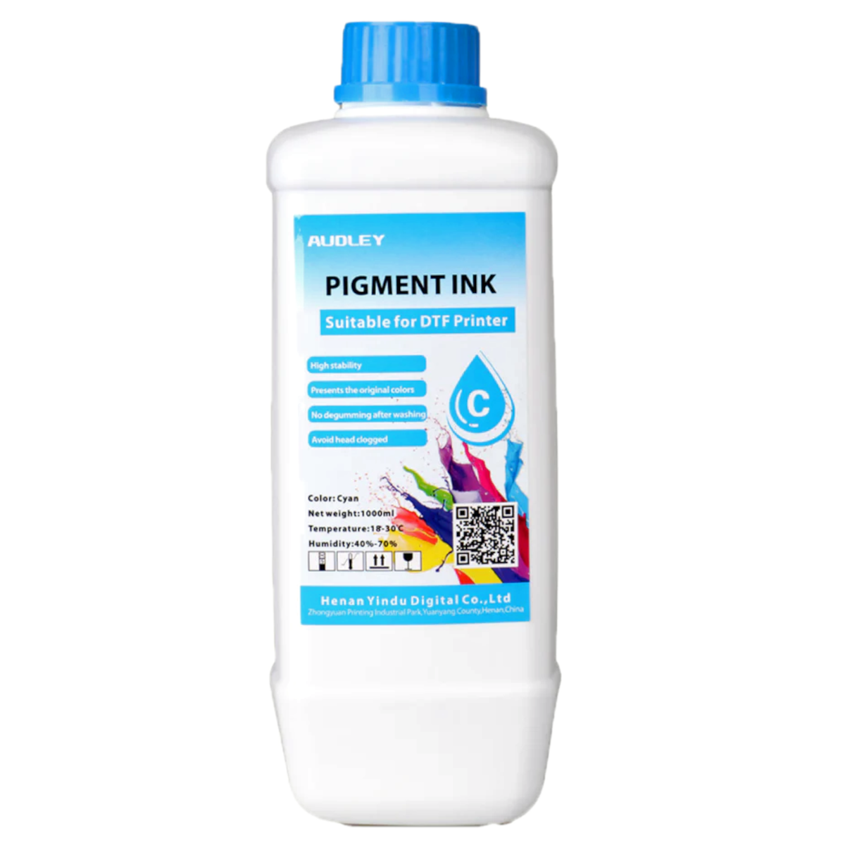 Audley 1000ml Budget-Friendly DTF Ink - Affordable Pigment Ink for Reliable, Vibrant Colors at 80% Usage Efficiency