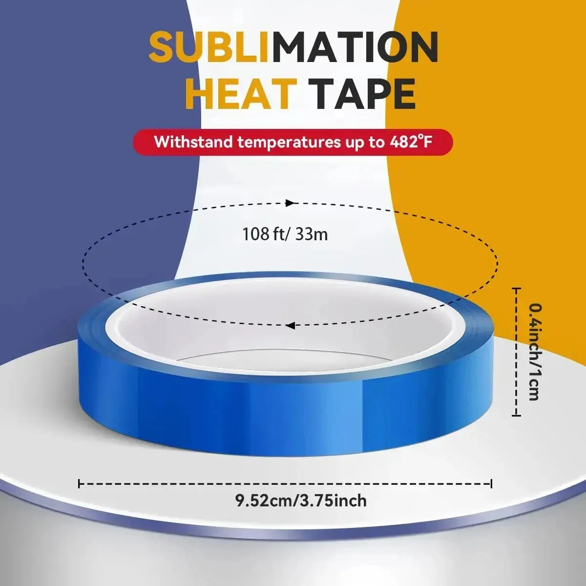 0.39" Sublimation Heat Tape (5 rolls Per box)
