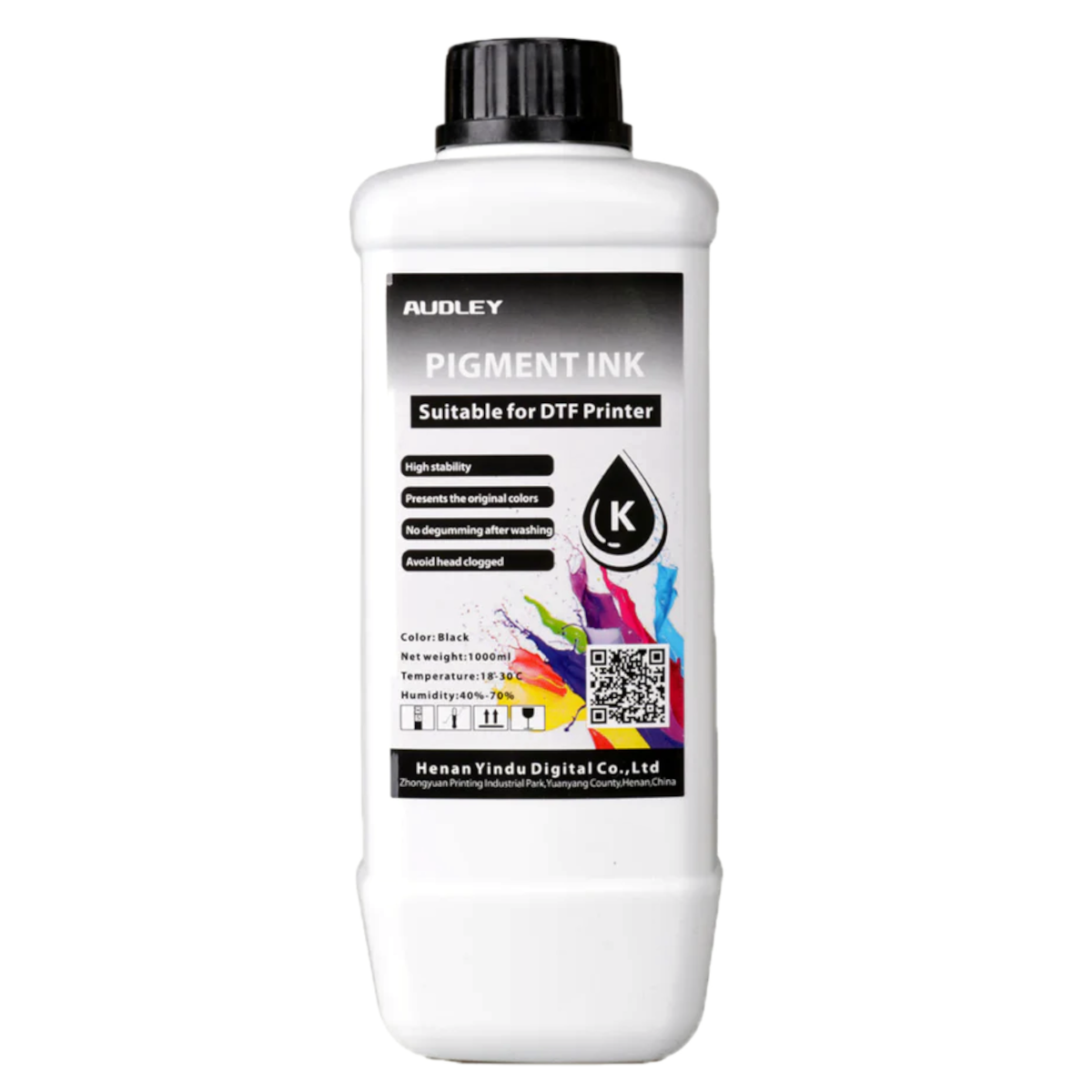 Audley 1000ml Budget-Friendly DTF Ink - Affordable Pigment Ink for Reliable, Vibrant Colors at 80% Usage Efficiency
