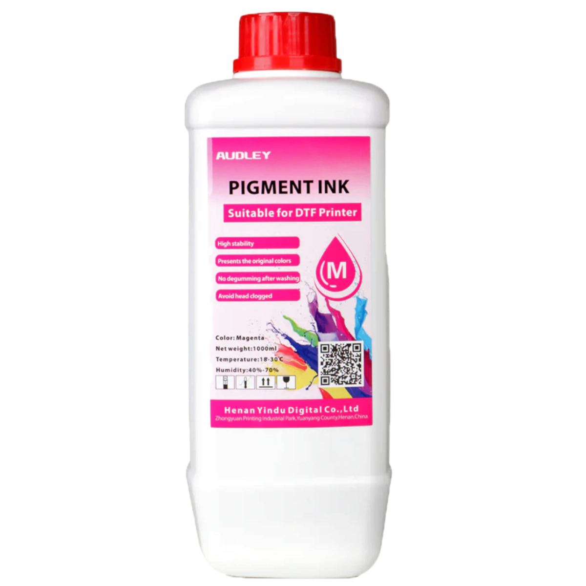 Audley 1000ml Budget-Friendly DTF Ink - Affordable Pigment Ink for Reliable, Vibrant Colors at 80% Usage Efficiency