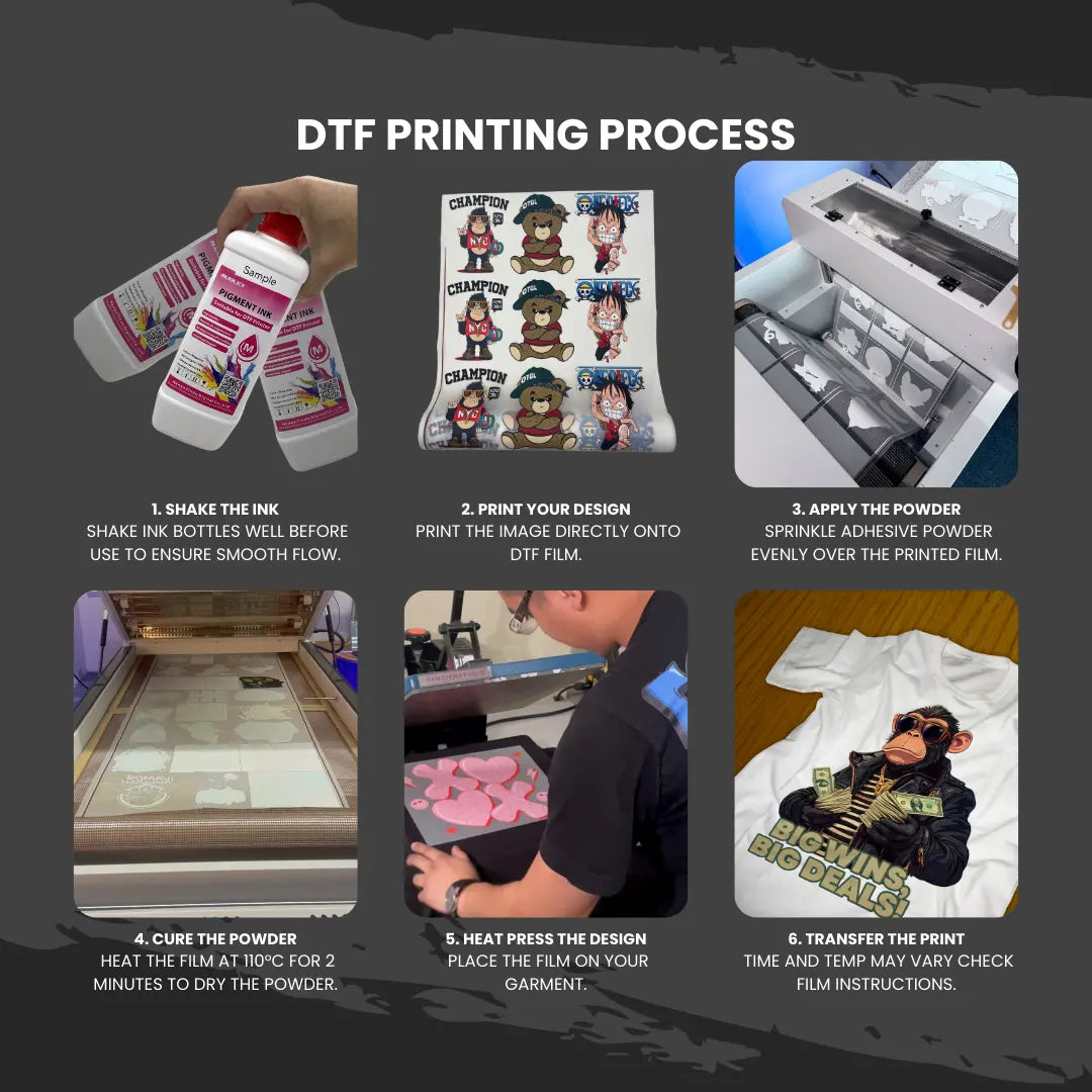 Audley 1000ml Budget-Friendly DTF Ink - Affordable Pigment Ink for Reliable, Vibrant Colors at 80% Usage Efficiency